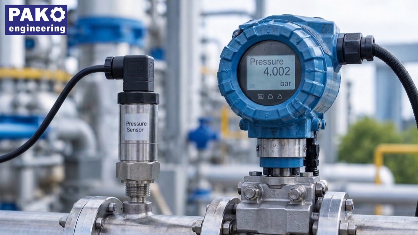 เปรียบเทียบเซ็นเซอร์วัดความดัน (Pressure Sensor) กับ Pressure Transmitter ที่ติดตั้งบนท่อ